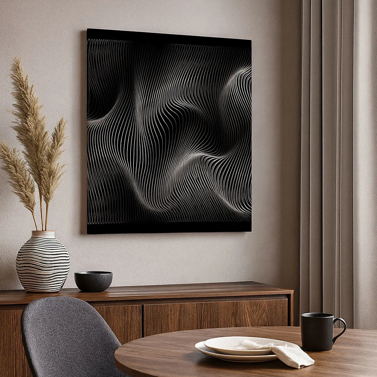 Lærredstryk - Billede på lærred - Lysets dans i rummet - 30x30 cm