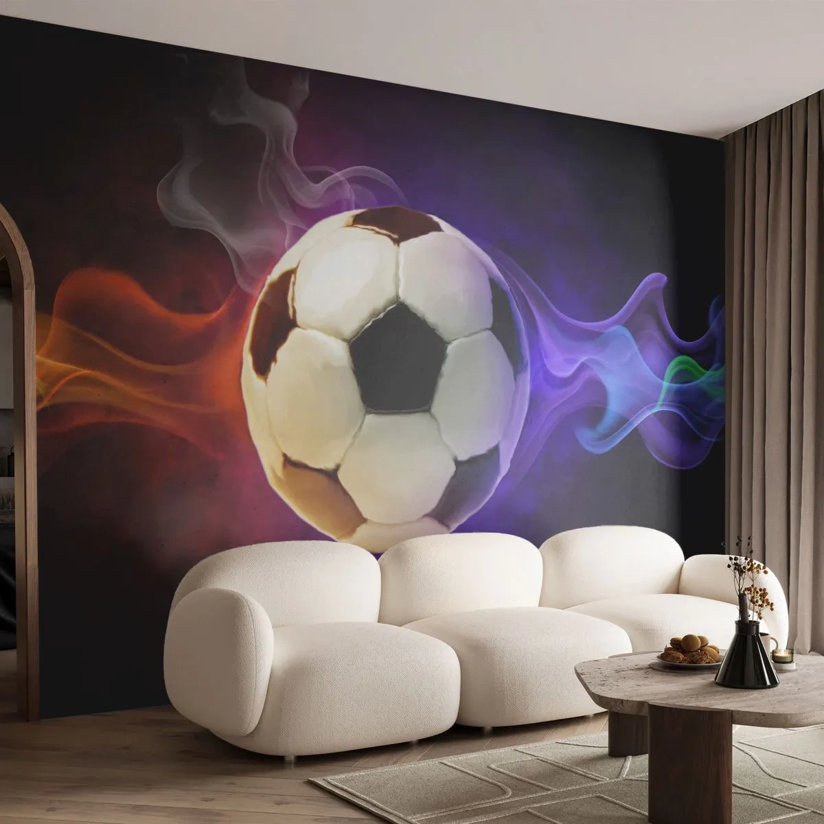 Fototapet Standard Eco - Spillets magiske kraft - Abstraktion, Sport, Fodbold - 400x280 cm