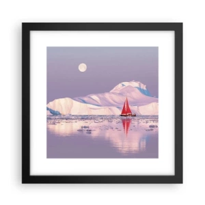 Plakat i sort ramme - Sejlets varme, isens kulde - 30x30 cm