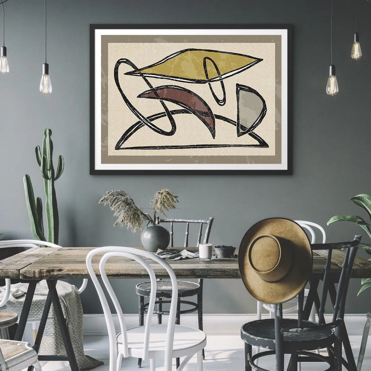 Plakat i sort ramme - Vertikaler og niveauer - 40x30 cm