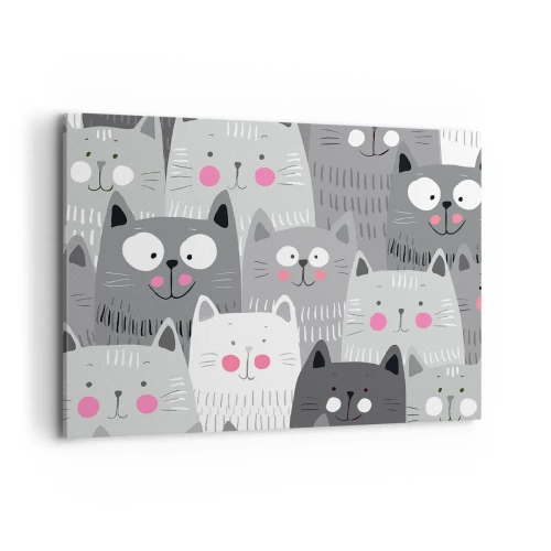 Lærredstryk - Billede på lærred - Kattens verden - 100x70 cm