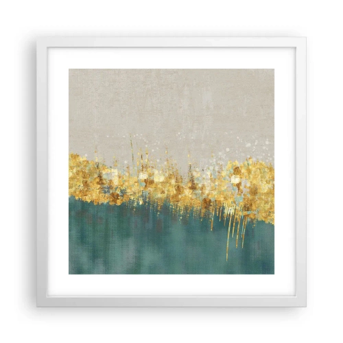 Plakat i hvid ramme - Den gyldne grænse - 40x40 cm