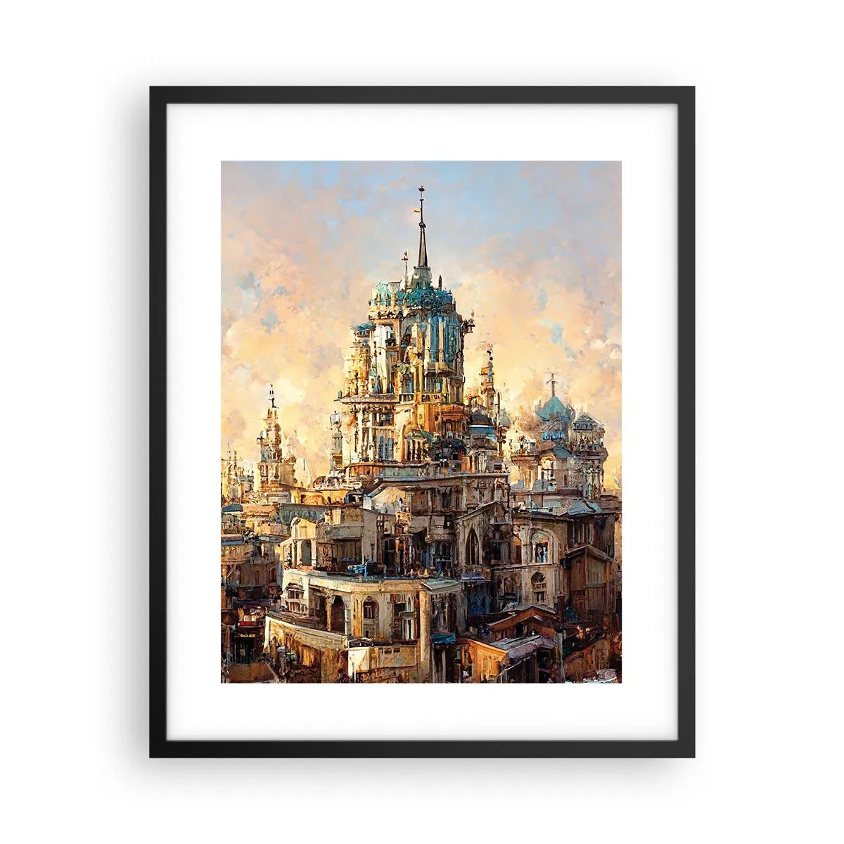 Plakat i sort ramme - En by af byer - 40x50 cm