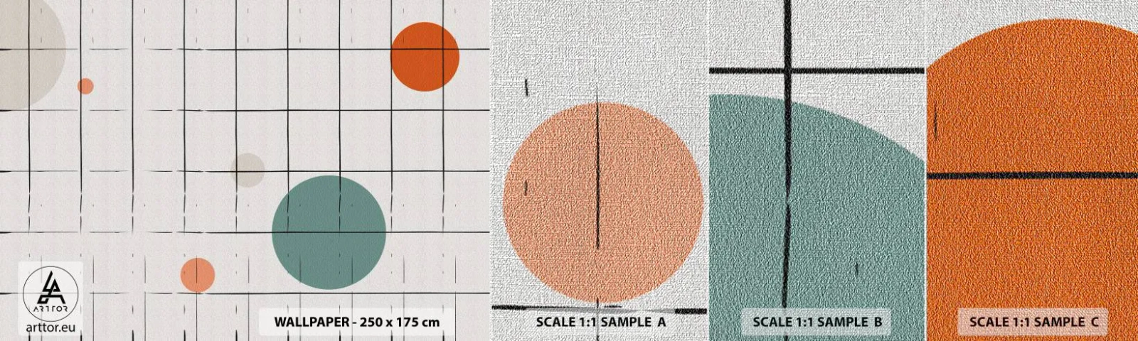 Prøve Fototapet Premium Canvas - Fanget i en fælde. Os eller dem? - Baggrund, Hjul, Grille - 100x30 cm