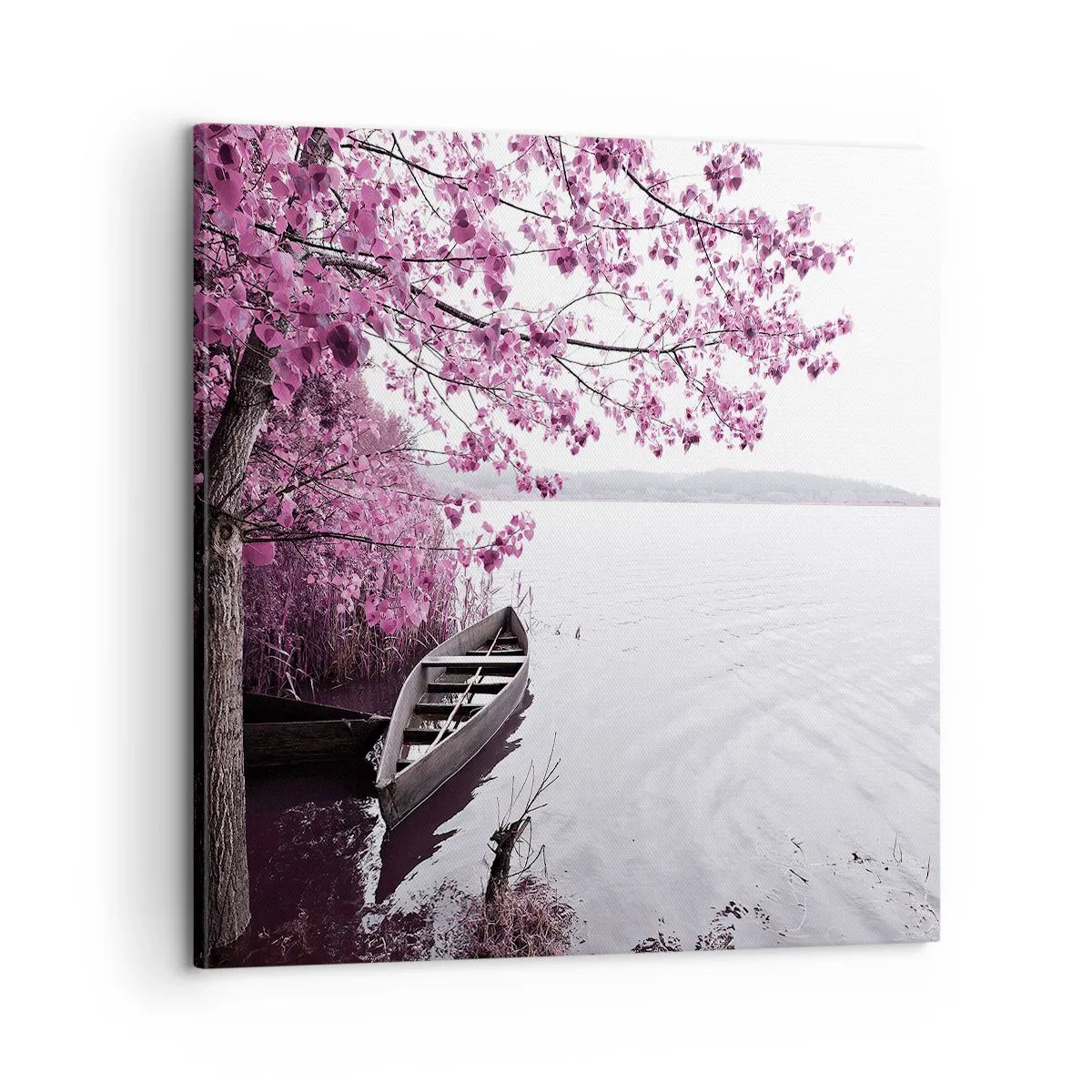 Lærredstryk - Billede på lærred - I lyserød stilhed - 60x60 cm