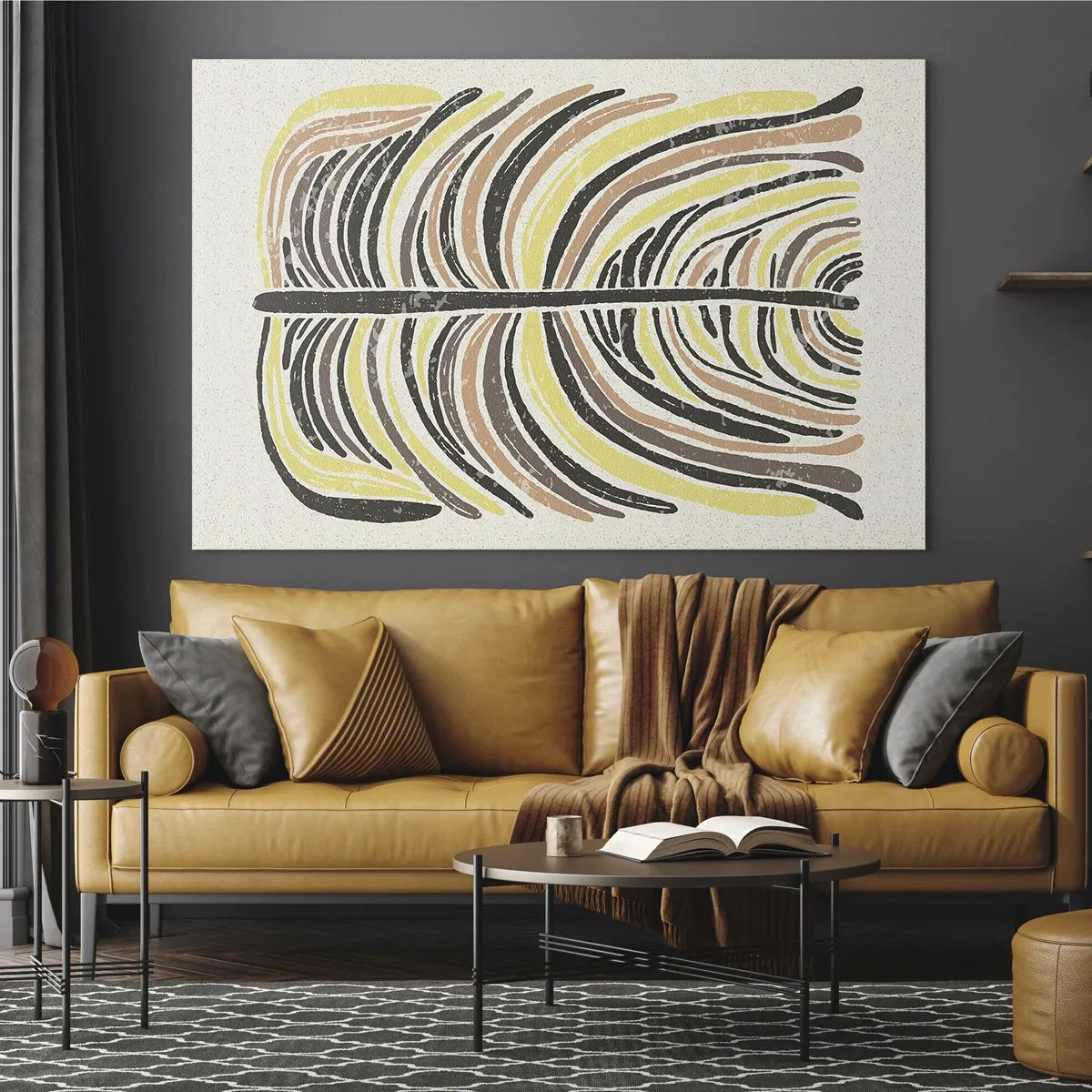 Billede på glas - Levende abstraktion - 70x50 cm