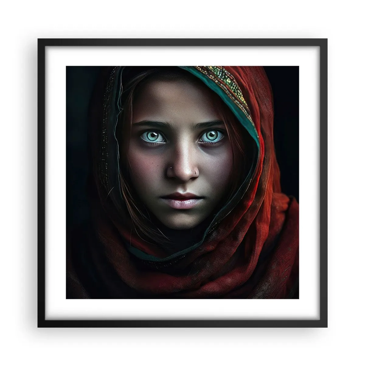 Plakat i sort ramme - Østens prinsesse - 50x50 cm