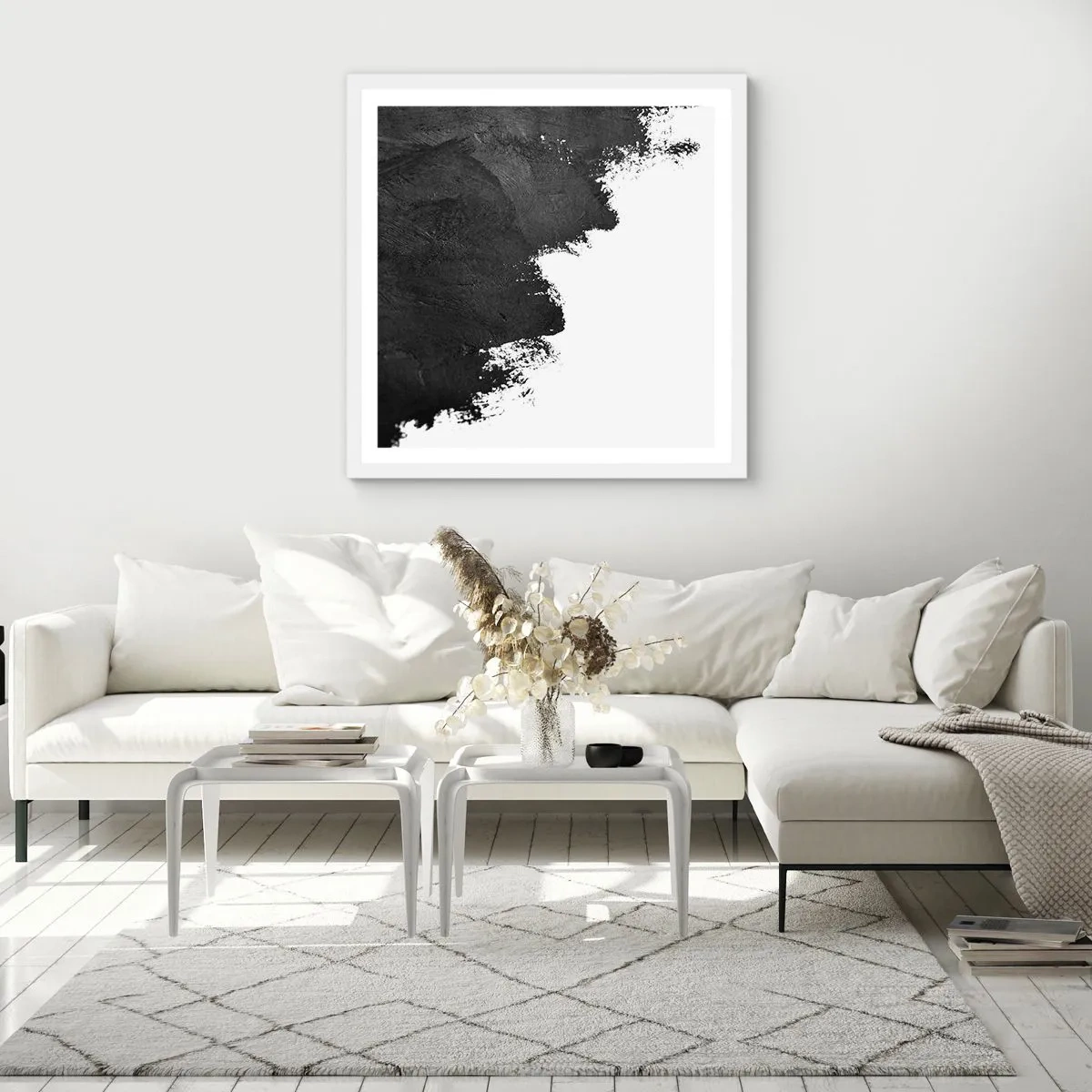 Plakat i hvid ramme - Elementer: jord - 50x50 cm