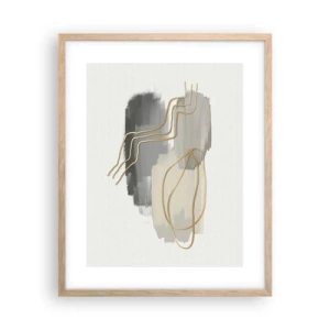 Plakat i ramme af lyst egetræ - Vedholdenhed og bevægelse - 40x50 cm