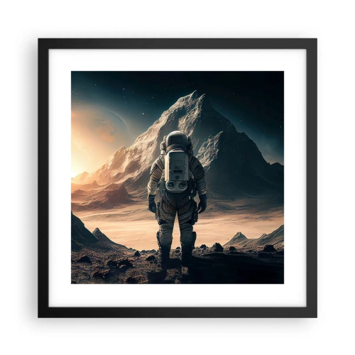 Plakat i sort ramme - En ny udfordring - 40x40 cm