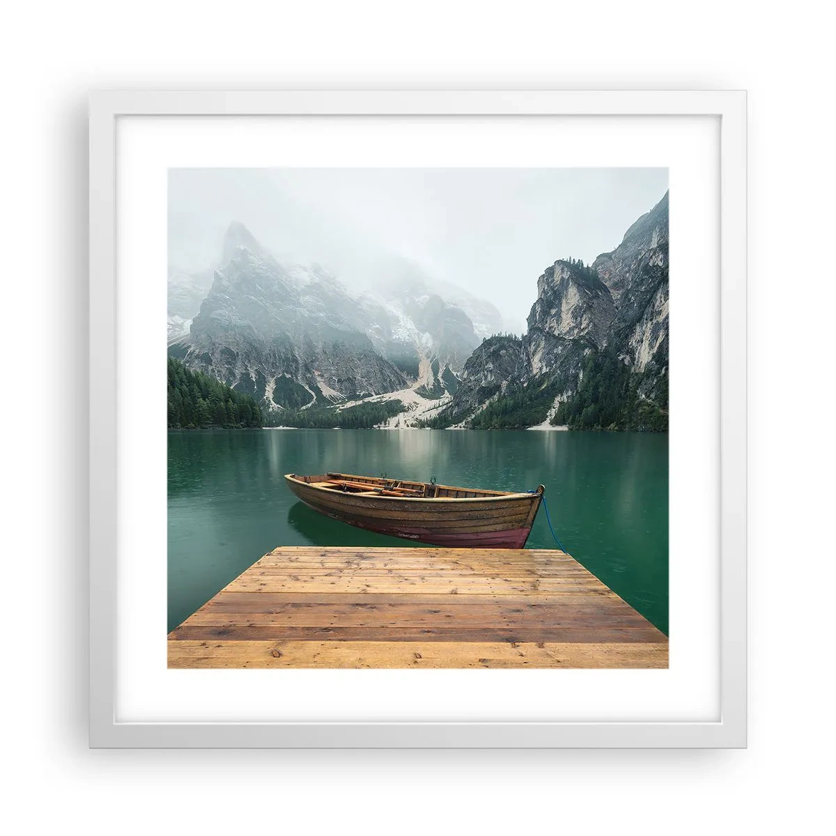 Plakat i hvid ramme - "Og stolte pander" - 40x40 cm