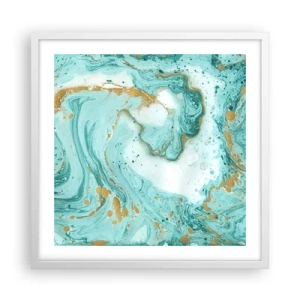 Plakat i hvid ramme - Under den store bølge i Edo-perioden - 50x50 cm