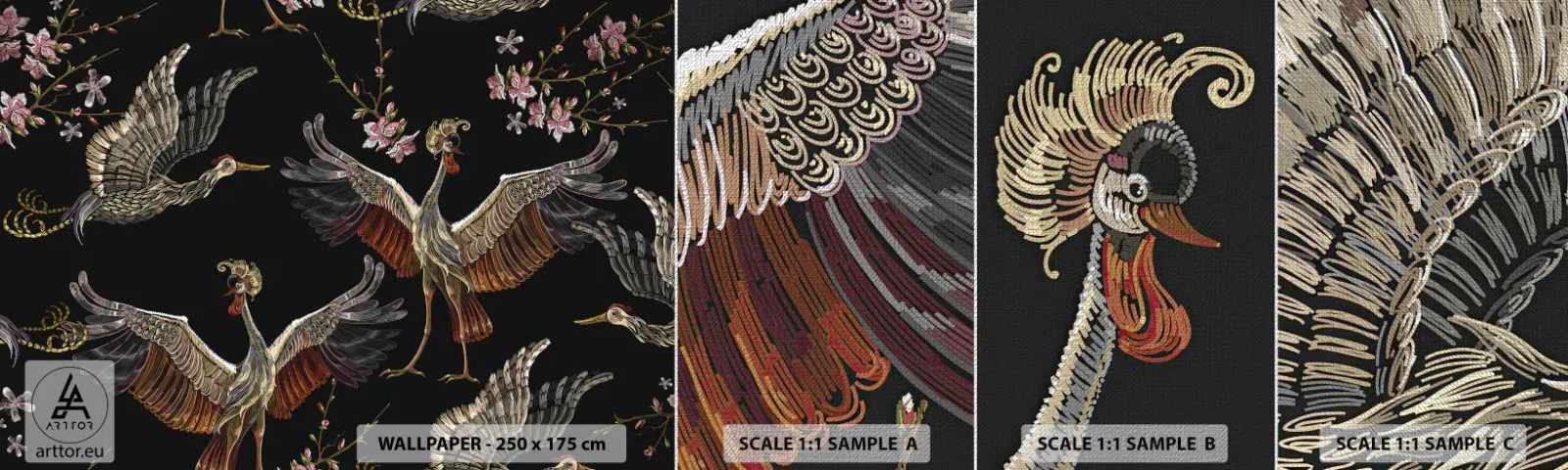 Prøve Fototapet Premium Canvas - Eventyrlig fugl - Abstraktion, Fugl, Grafik - 100x30 cm