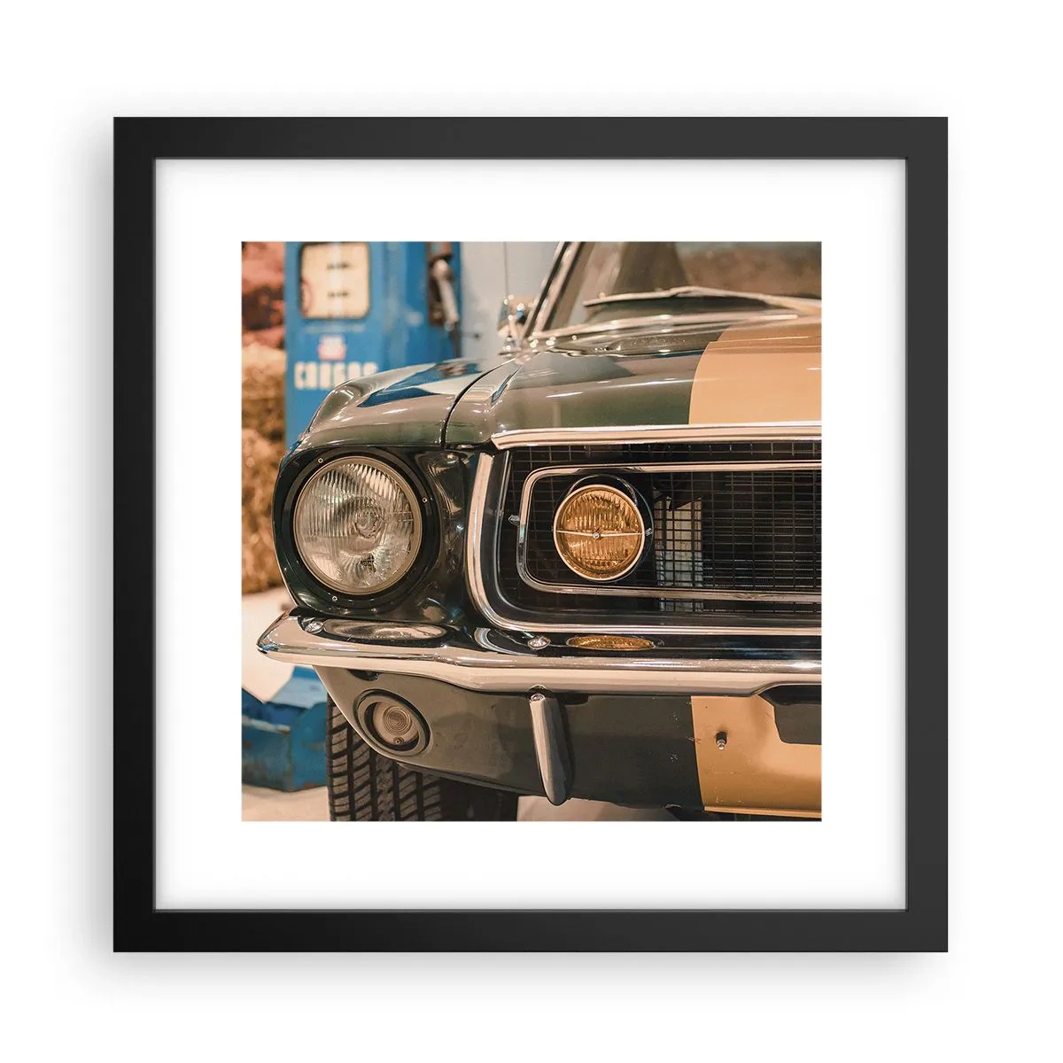 Plakat i sort ramme - Møde med en legende - 30x30 cm