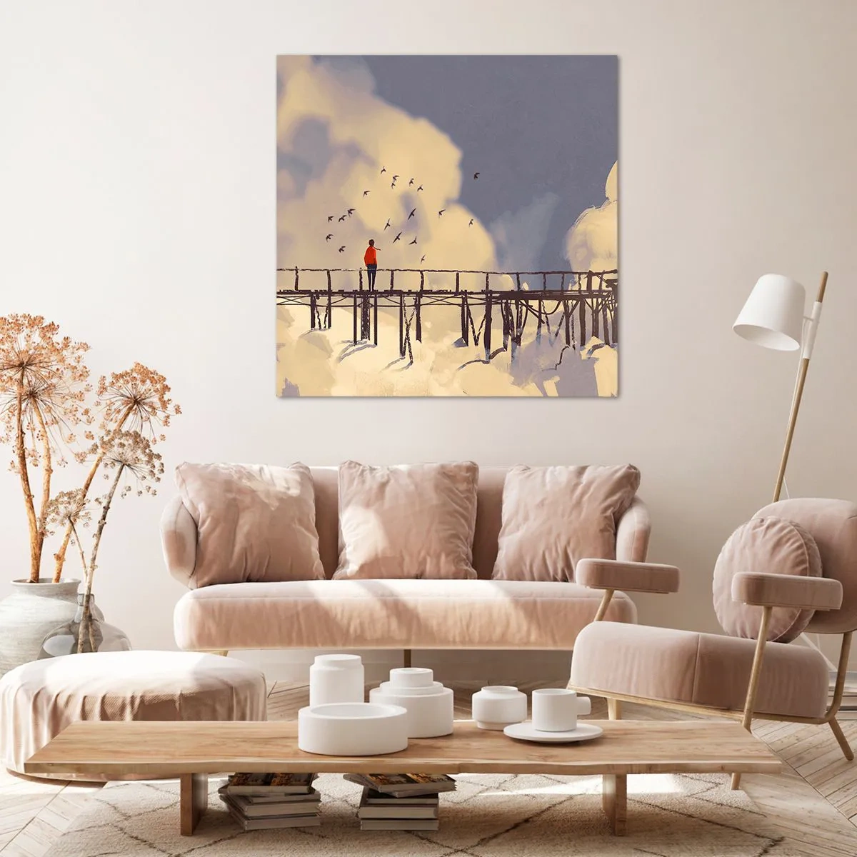 Lærredstryk - Billede på lærred - Blå længsel - 70x70 cm