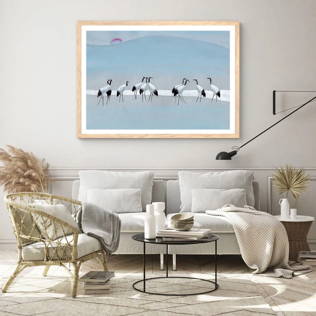 Plakat i ramme af lyst egetræ - Efter en varm dag - 100x70 cm