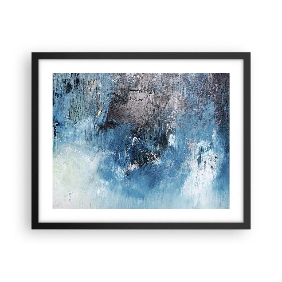 Plakat i sort ramme - Blå rapsodi - 50x40 cm
