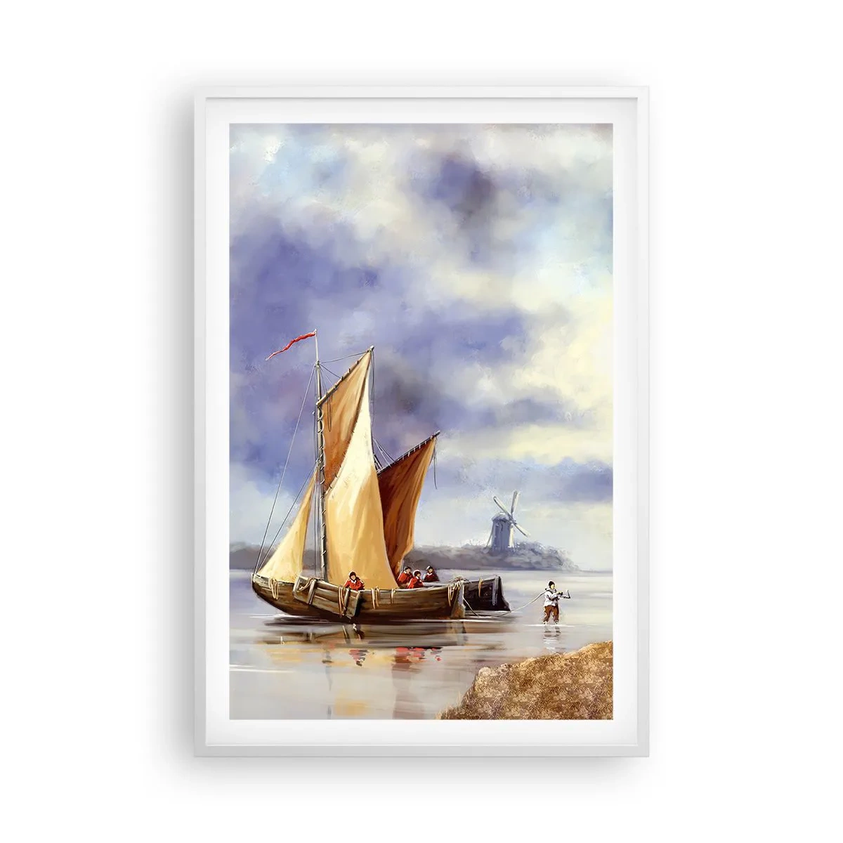 Plakat i hvid ramme - Sømændenes tilbagevenden - 61x91 cm