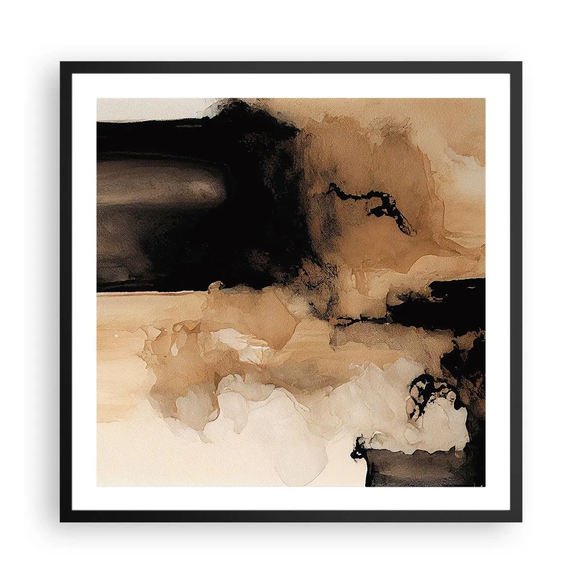 Plakat i sort ramme - En spændende abstraktion - 60x60 cm