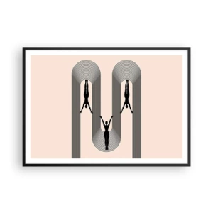 Plakat i sort ramme - På hovedet nedad - 100x70 cm