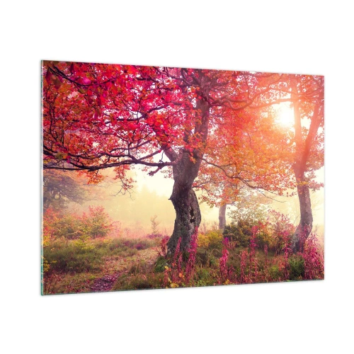 Billede på glas - Et væld af blomstring - 100x70 cm