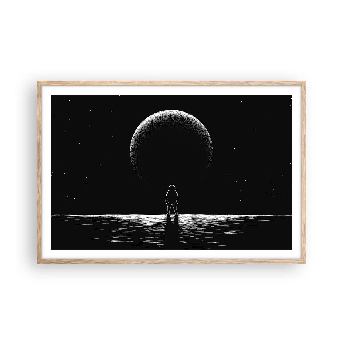 Plakat i ramme af lyst egetræ - Ansigt til ansigt - 91x61 cm