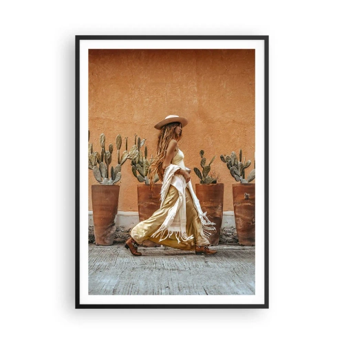 Plakat i sort ramme - I en hippieagtig stil - 70x100 cm