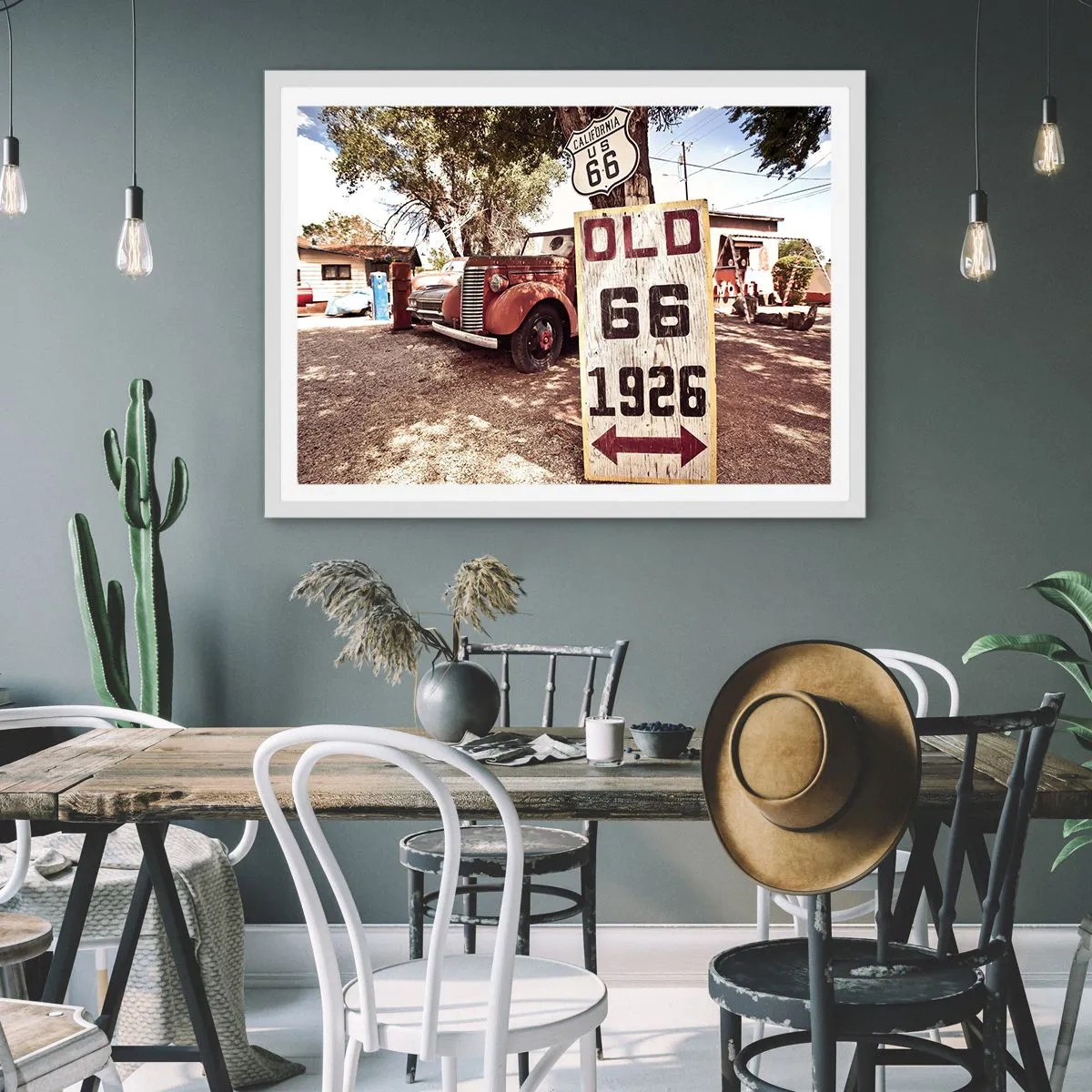 Plakat i hvid ramme - En legende om det amerikanske landskab - 70x50 cm