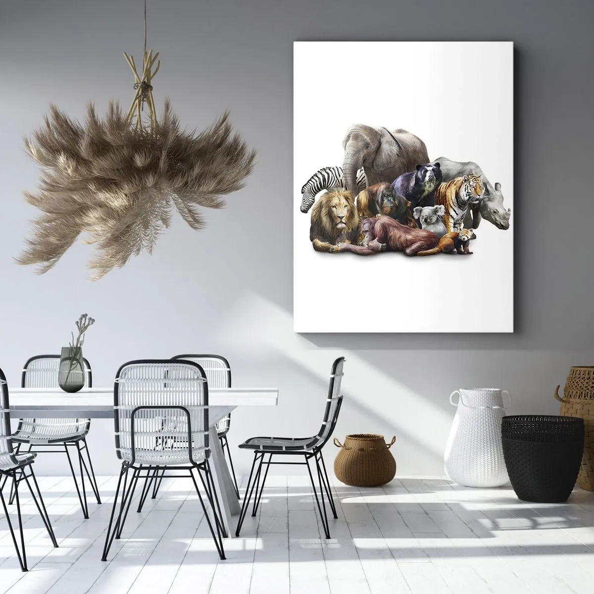 Lærredstryk - Billede på lærred - Afrikansk familiefotografi - 45x80 cm