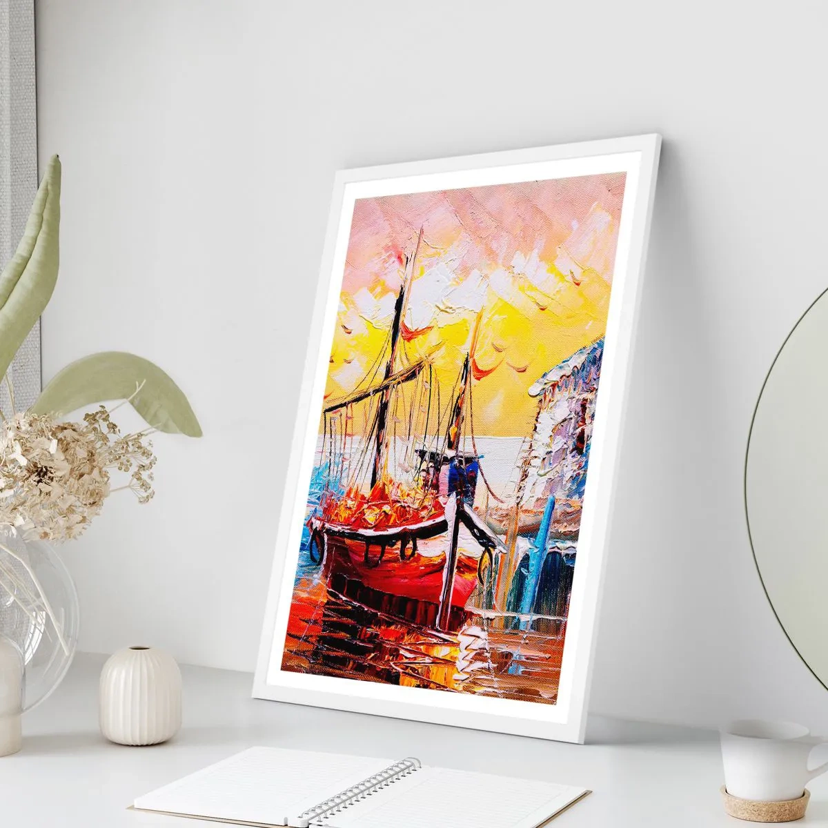 Plakat i hvid ramme - Glædelig tilbagevenden - 40x50 cm