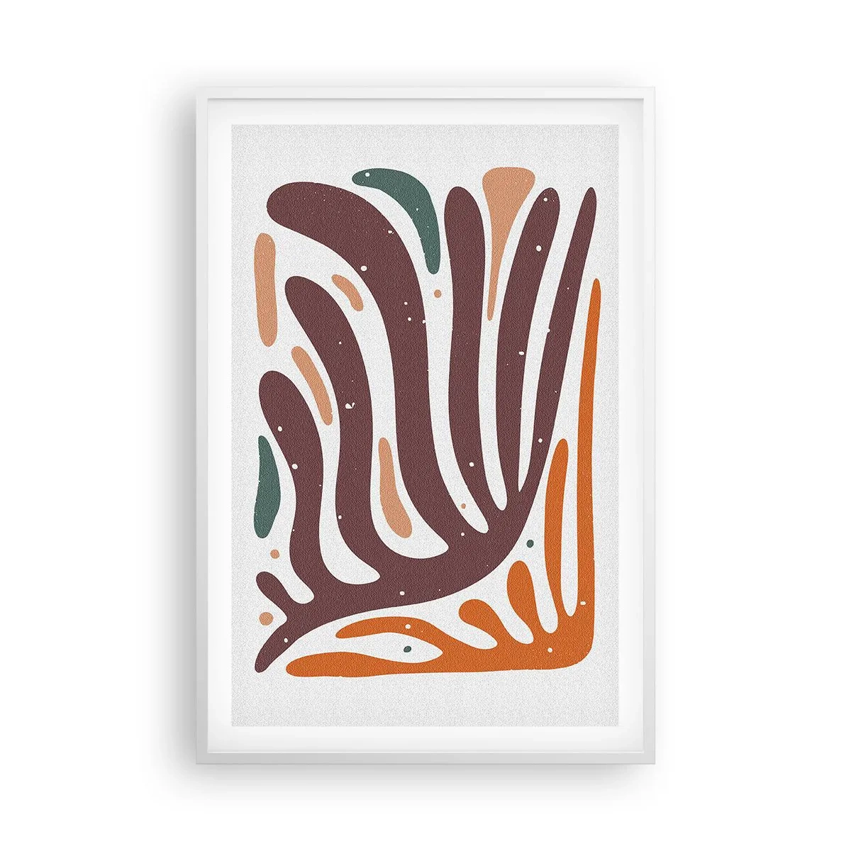 Plakat i hvid ramme - Strålende organisk komposition - 61x91 cm