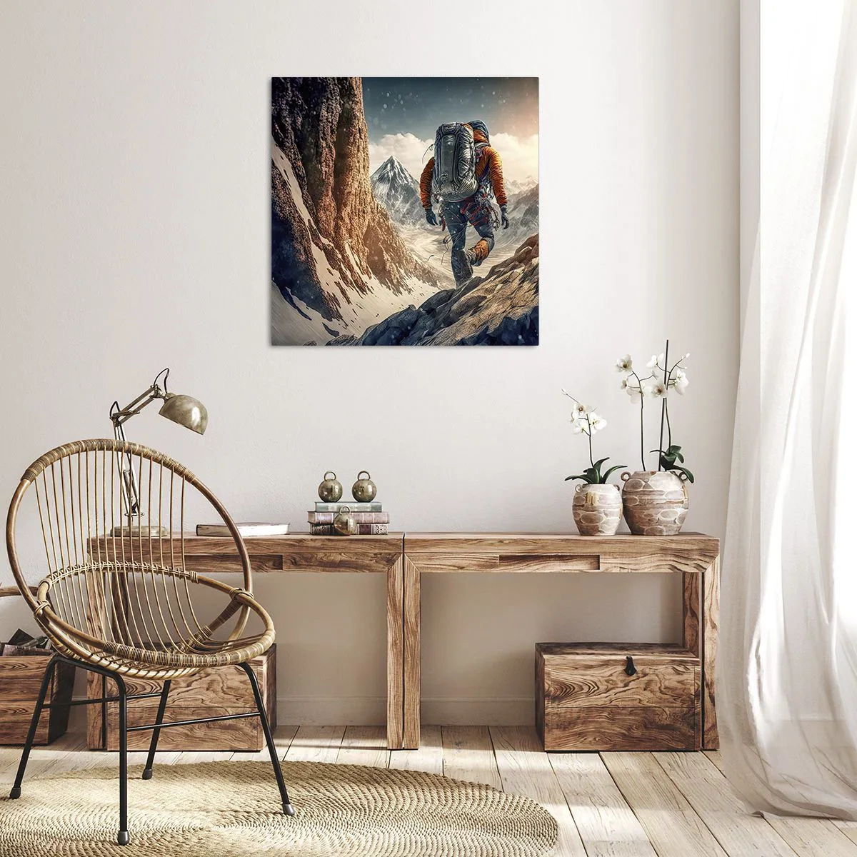 Lærredstryk - Billede på lærred - Ensom kriger - 40x40 cm