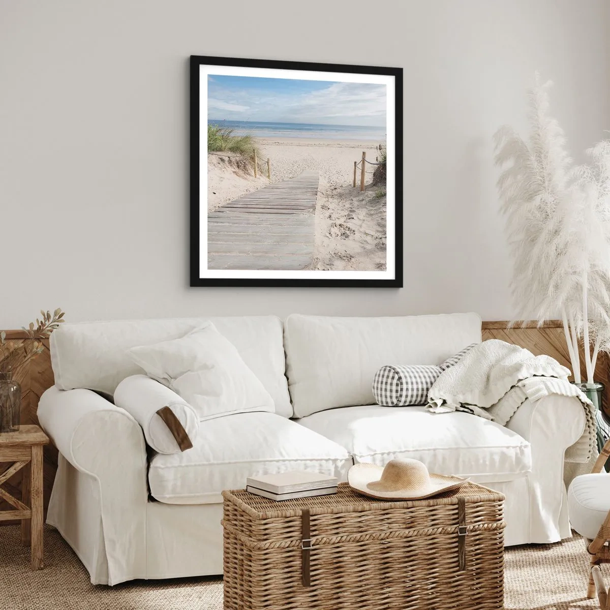 Plakat i sort ramme - Ud over horisonten - 40x40 cm