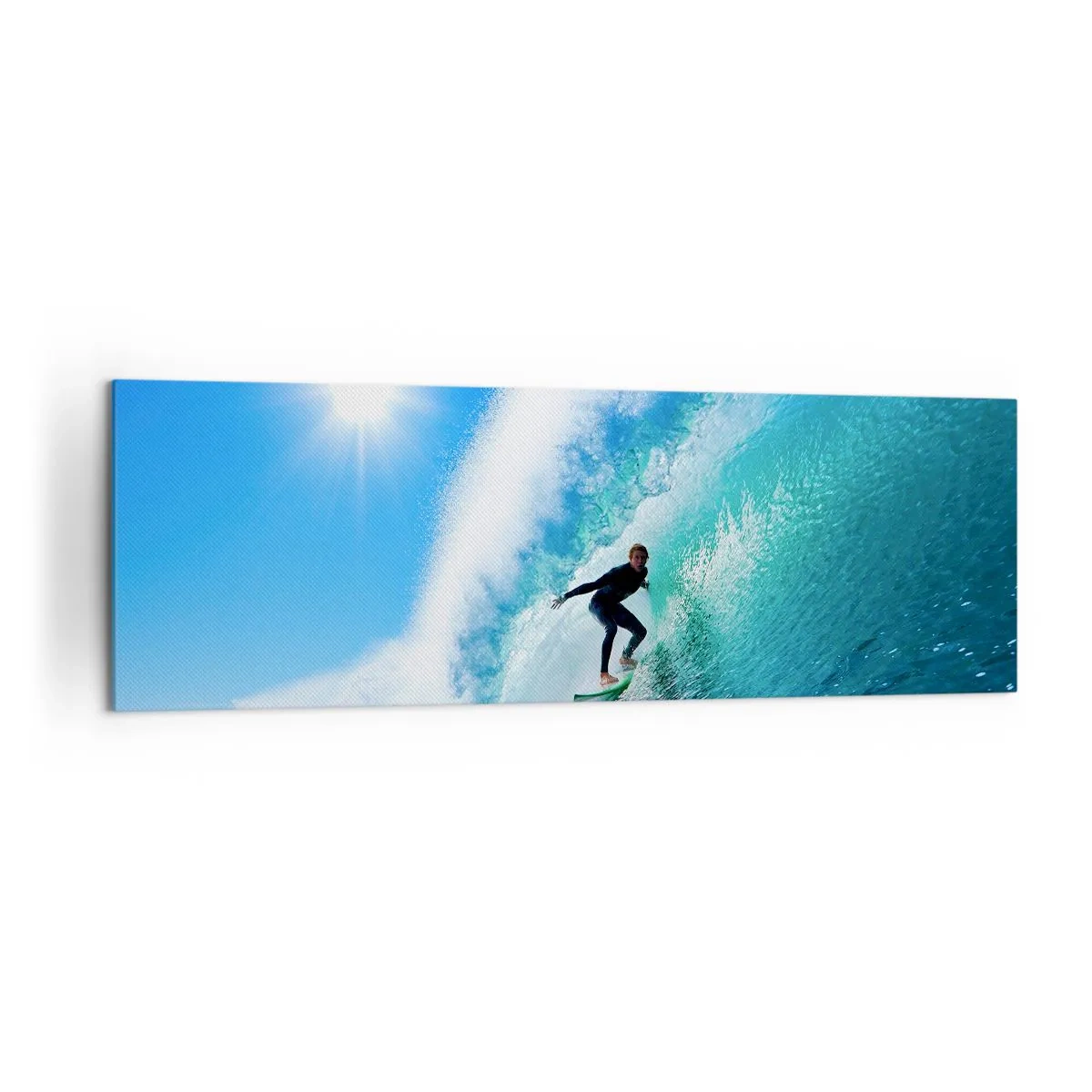 Lærredstryk - Billede på lærred - Gennem den store blå - 160x50 cm