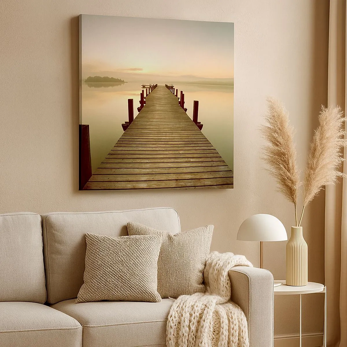 Lærredstryk - Billede på lærred - Før daggry, daggry, lys - 30x30 cm