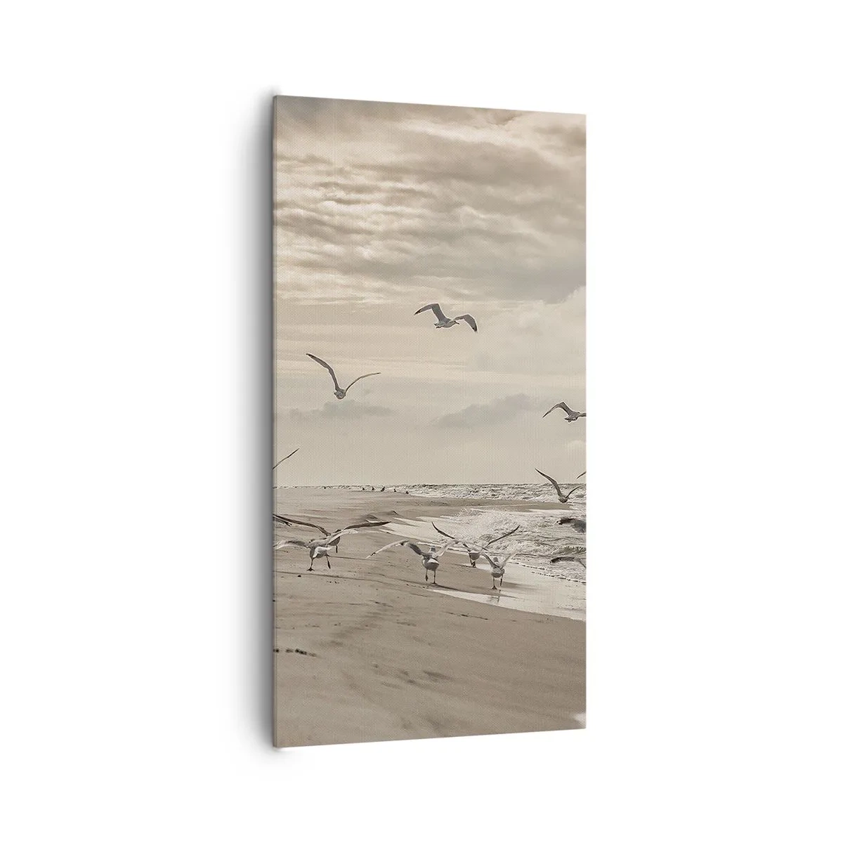 Lærredstryk - Billede på lærred - Havet brummer, fuglene synger - 65x120 cm