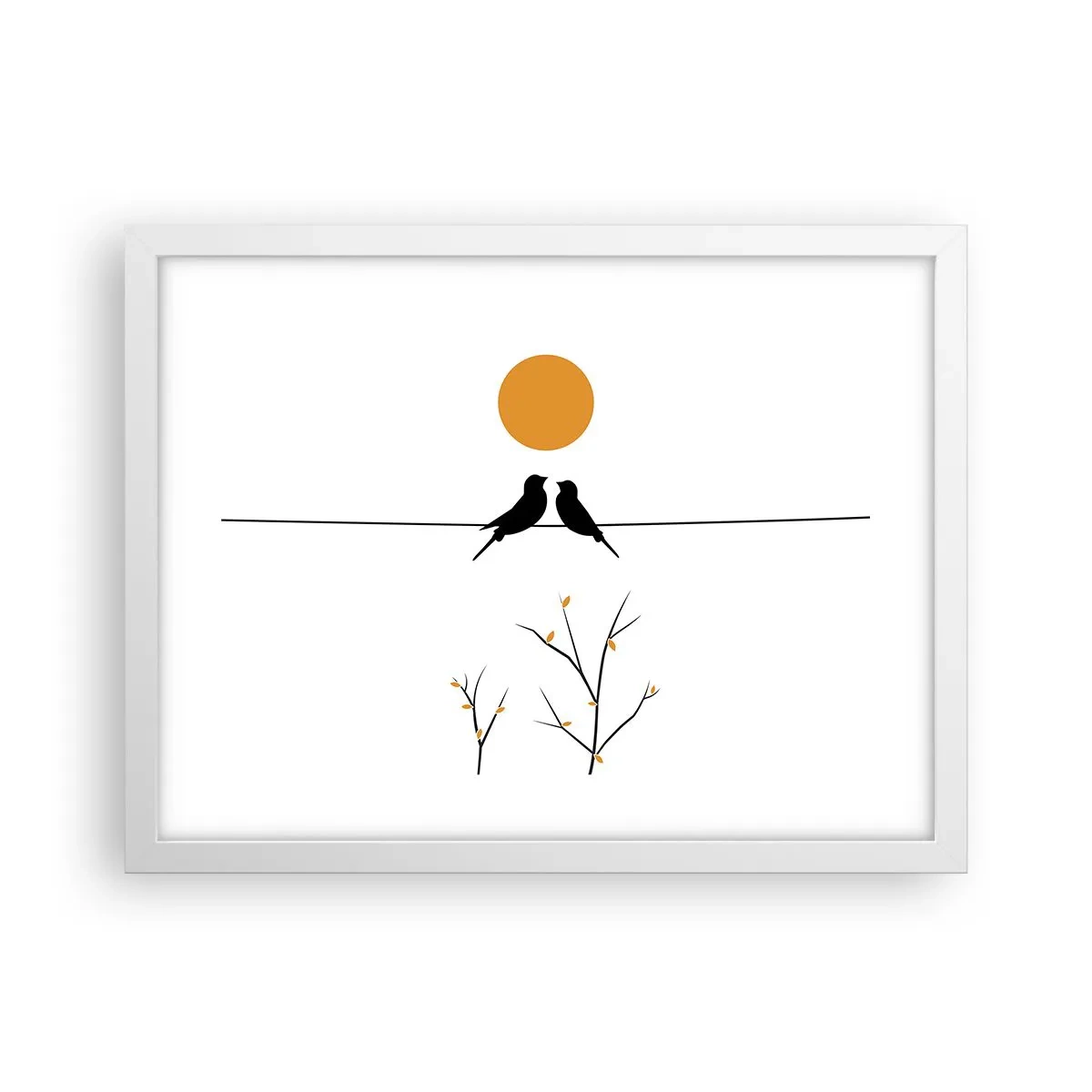 Plakat i hvid ramme - Nattergal - 40x30 cm