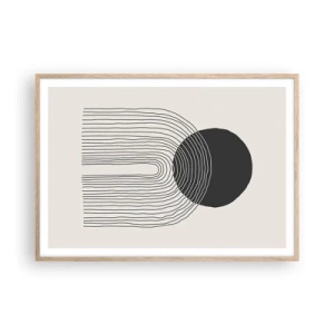 Plakat i ramme af lyst egetræ - Rystende og selvsikker - 100x70 cm