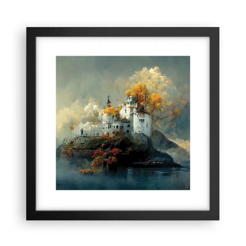 Plakat i sort ramme - Begyndelsen på en romantisk historie - 30x30 cm