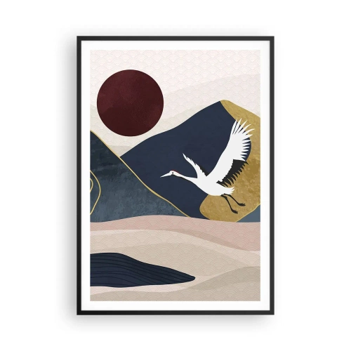 Plakat i sort ramme - Og dagen er igen FLØJET af sted - 70x100 cm