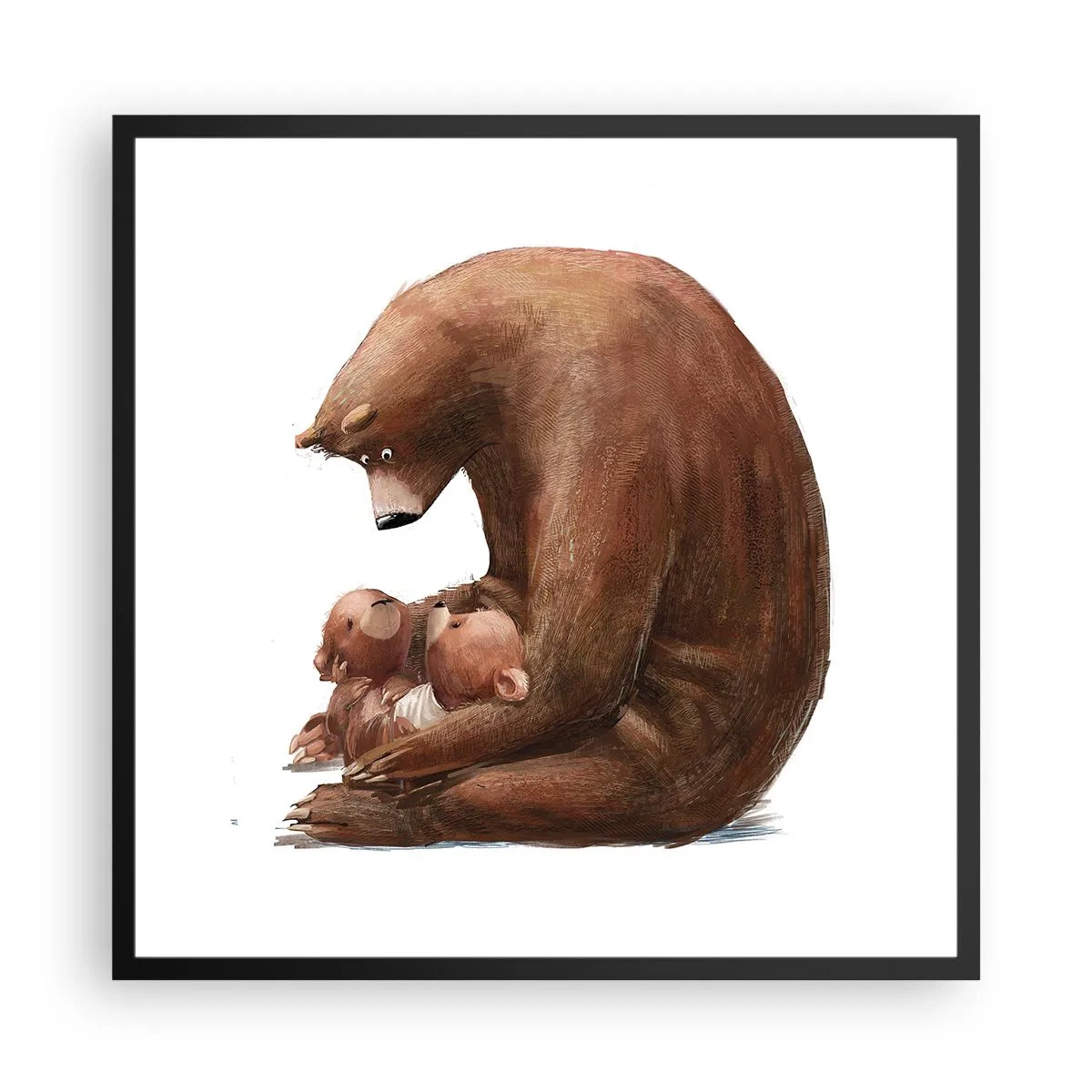 Plakat i sort ramme - Drøm sødt, børn - 60x60 cm