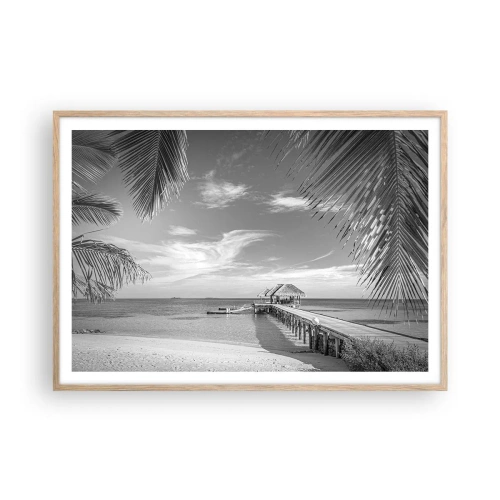 Plakat i ramme af lyst egetræ - Et minde eller en drøm? - 100x70 cm