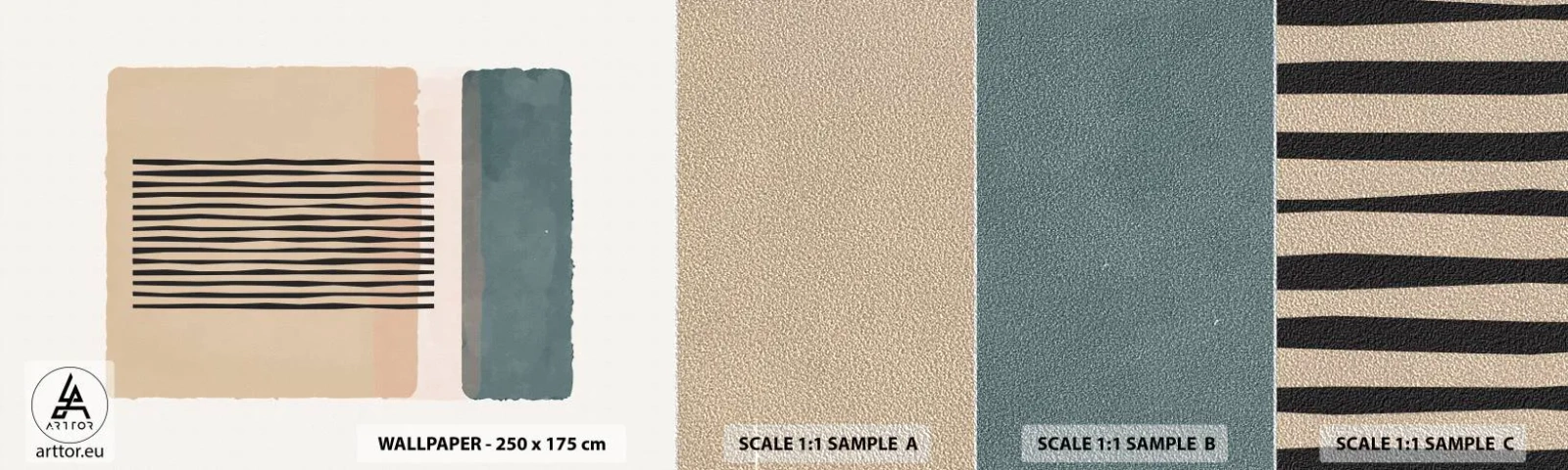 Prøve Fototapet Premium Sand - Alt er i god stand - Abstraktion, Grafik, Minimalisme - 100x30 cm