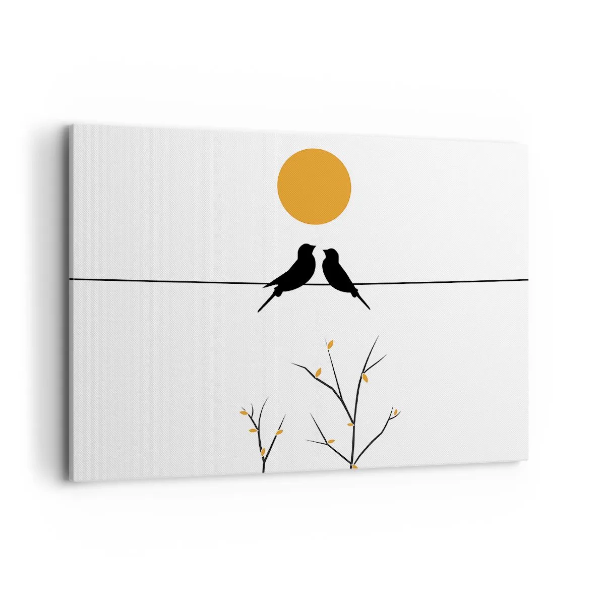 Lærredstryk - Billede på lærred - Nattergal - 100x70 cm