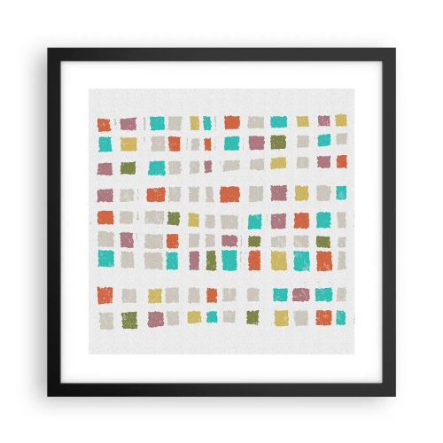 Plakat i sort ramme - Ukendt leg - 40x40 cm