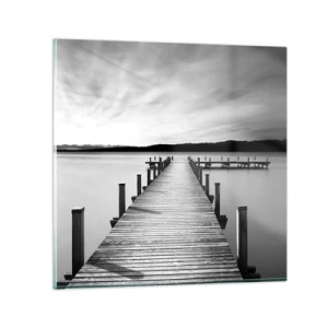 Billede på glas - På vandhullet - fred - 70x70 cm