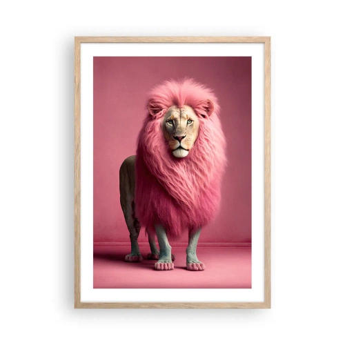 Plakat i ramme af lyst egetræ - Og du er ikke længere bange - 50x70 cm