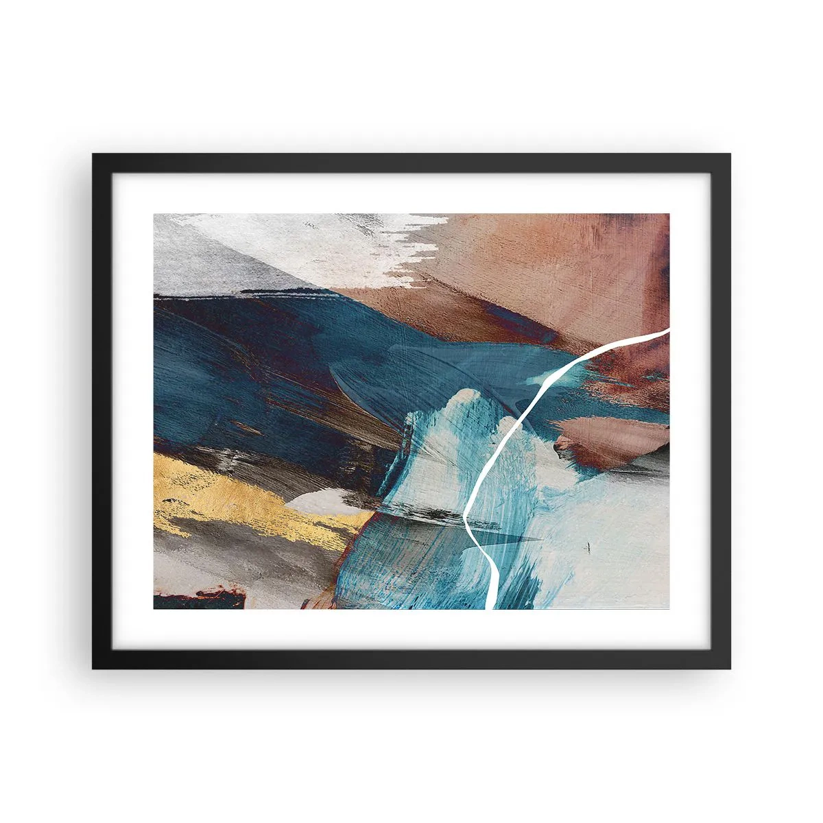 Plakat i sort ramme - Med flair og energi - 50x40 cm