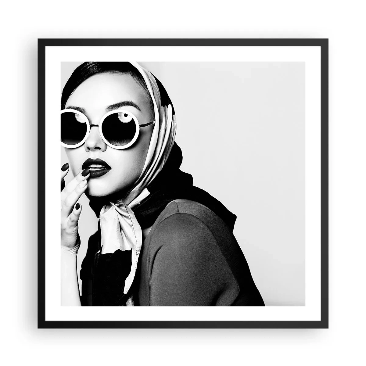 Plakat i sort ramme - Hilsner fra 1960'erne. - 60x60 cm