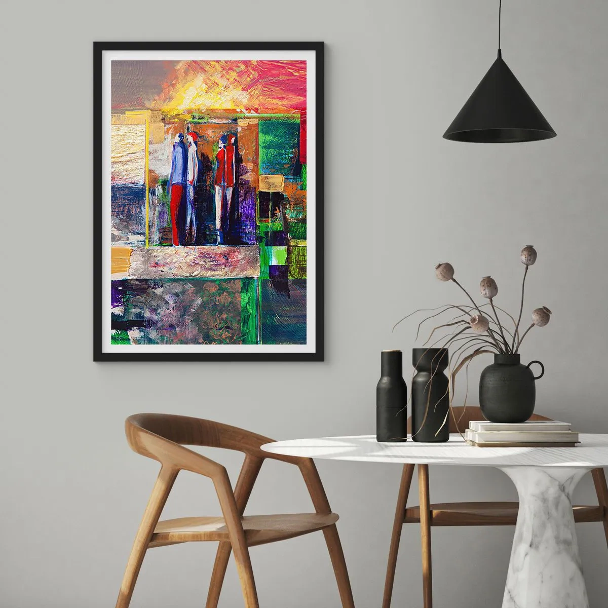 Plakat i sort ramme - Forhold og følelser - 70x100 cm